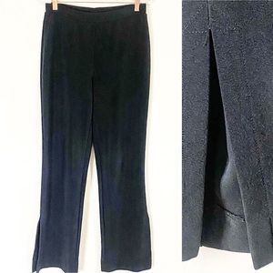 Black flare dress pants with slits, High-waisted with Elastic waistband, MEDIUM